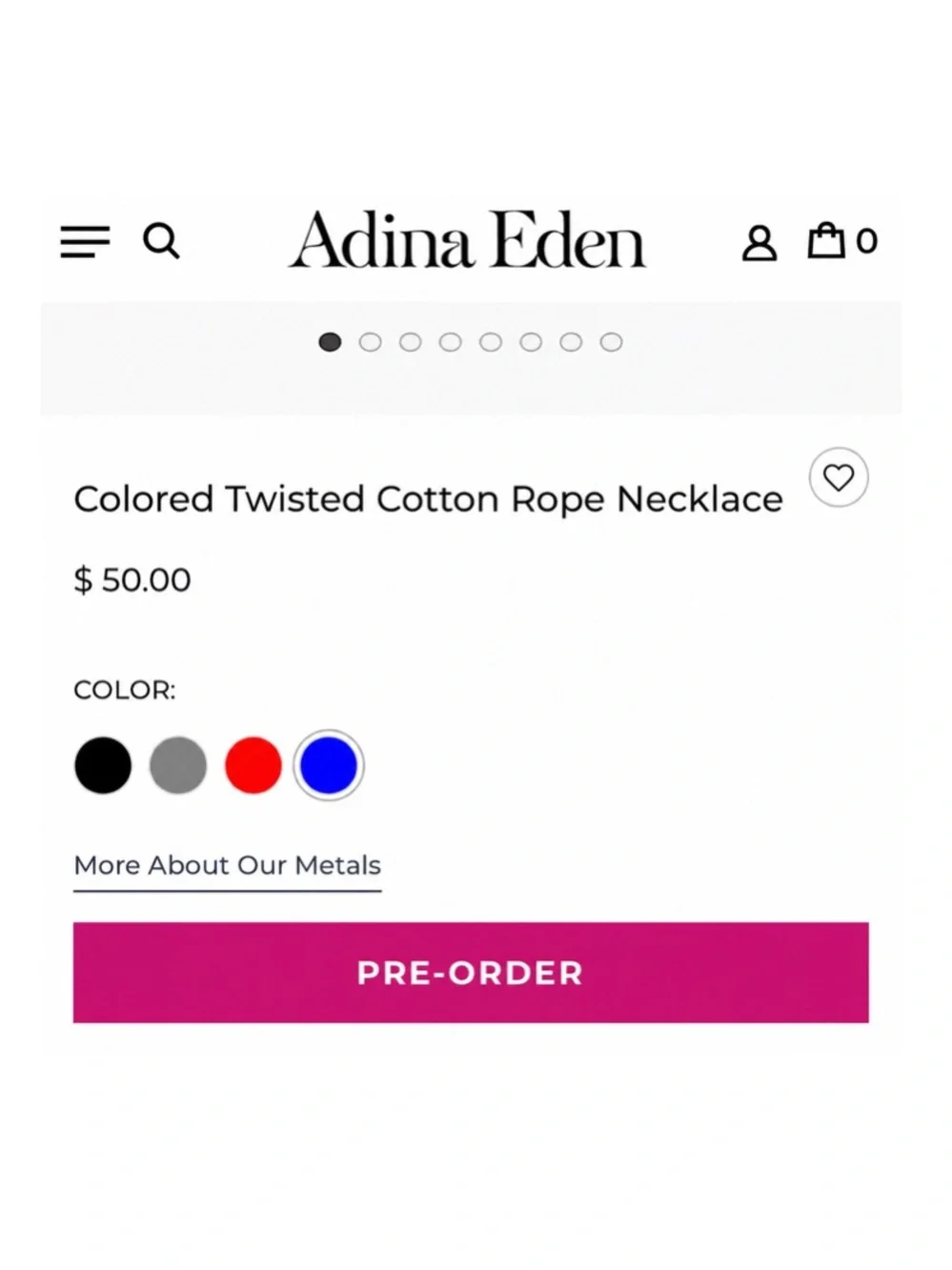 Revolve x Adina Eden Colored Twisted Cotton Rope Necklace in Black